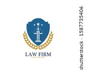 law firm logo and icon design... | Shutterstock .eps vector #1587735406