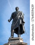 Small photo of Florence, Italy - October 2019: Monument to General Manfredo Fanti, leader in battles for Italian independence, situated in front of San Marco Church at Piazza San Marco in central Florence, Italy