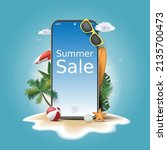 shopping online on smartphone... | Shutterstock .eps vector #2135700473