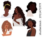 set of abstract black women... | Shutterstock .eps vector #1911471979