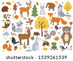 woodland animals set. cute fox  ... | Shutterstock .eps vector #1539261539