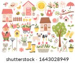 gardening and spring set  hand... | Shutterstock .eps vector #1643028949