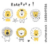 cute funny lions illustration.... | Shutterstock .eps vector #1688649586