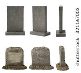 Set Of Tombstone Isolated On...
