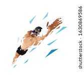crawl swimming  isolated vector ... | Shutterstock .eps vector #1630869586