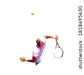 tennis player serving ball  low ... | Shutterstock .eps vector #1818695630