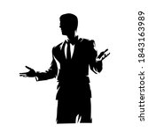 speaker standing and gesturing... | Shutterstock .eps vector #1843163989