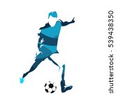 abstract soccer player kicking... | Shutterstock .eps vector #539438350