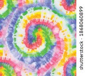 tie dye swirl. rainbow pattern. ... | Shutterstock .eps vector #1868060899