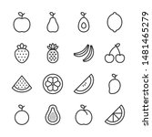 fruit line icons set vector... | Shutterstock .eps vector #1481465279