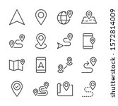 route line icons set vector... | Shutterstock .eps vector #1572814009