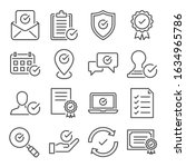 approve line icons set vector... | Shutterstock .eps vector #1634965786