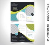 vector triple folding brochure... | Shutterstock .eps vector #1500297416