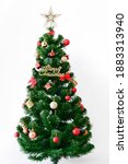 christmas tree with decoration... | Shutterstock . vector #1883313940