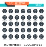 set of outline white icons on... | Shutterstock .eps vector #1020204913