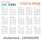 big collection of linear icons. ... | Shutterstock .eps vector #1345502390