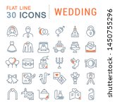set of line icons of wedding... | Shutterstock . vector #1450755296