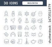 set vector line thin icons of... | Shutterstock .eps vector #1673511979