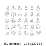 set vector line thin icons of... | Shutterstock .eps vector #1764237893