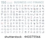 set vector line icons in flat... | Shutterstock .eps vector #443375566