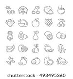 set vector line icons in flat... | Shutterstock .eps vector #493495360