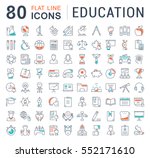 set vector line icons in flat... | Shutterstock .eps vector #552171610