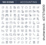 set line icons in flat design... | Shutterstock . vector #637376830
