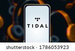 Smart Phone With The Tidal Logo ...