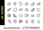 fruit icon set  vector lines ... | Shutterstock .eps vector #1747998503