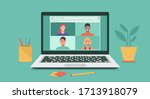 people connecting together ... | Shutterstock .eps vector #1713918079