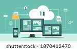cloud computing technology... | Shutterstock .eps vector #1870412470
