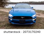 Blue Ford Mustang Sports Car ...