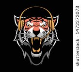 roaring tiger head wearing... | Shutterstock .eps vector #1472272073