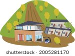 disaster landslide housing... | Shutterstock .eps vector #2005281170