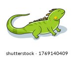 Iguana Cartoon Illustration...