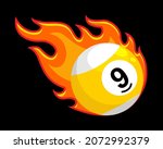billiard ball fire flame 8... | Shutterstock .eps vector #2072992379