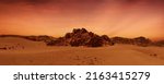 Small photo of A Central Martian Mountain of the desert landscape of the planet Mars