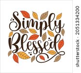 simply blessed   postive saying ... | Shutterstock .eps vector #2051334200