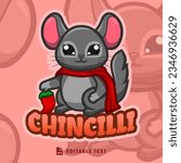 Cute Chincilla Logo Cartoon Character