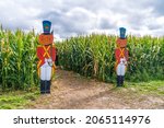 Entrance To A Corn Maze In A...