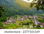 Small photo of World Heritage Shirakawago Village is a farming village located in a valley along with snow the Shogawa River, registered as a UNESCO World Heritage Site in 1995, Gifu Prefecture, Japan.