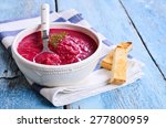 Soup Of Pureed Red Beets In A...