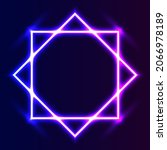 futuristic neon frame border.... | Shutterstock .eps vector #2066978189