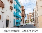 Al-Balad old town with traditional muslim houses with wooden windows and balconies, Jeddah, Saudi Arabia8