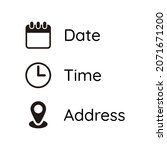 date  time  address or place... | Shutterstock .eps vector #2071671200