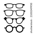 glasses vector outline icon set | Shutterstock .eps vector #2103249950