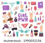 vector feminism concept set.... | Shutterstock .eps vector #1990052156