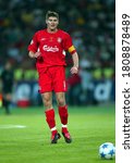 Small photo of Istanbul, TURKEY - May 25, 2005: Steven Gerrard in action during the UEFA Champions League final 2004/2005 AC Milan v Liverpool at the Ataturk Olympic Stadium.