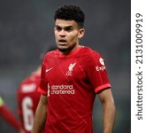 Small photo of MILAN, ITALY - FEBRUARY 16, 2022: Lius Diaz of Liverpool FC looks on during the UEFA Champions League 2021-2022 FC INTERNAZIONALE v LIVERPOOL FC at San Siro Stadium.