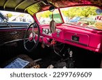 Small photo of The view from inside a class car at the Rhinebeck Car Show at the Dutchess County Fairgrounds in Rhinebeck, NY on Saturday, May 6, 2023.